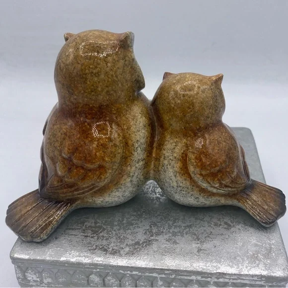 Vintage Otagiri Style Mother And Baby Owl Ceramic Figurines Charming MCM Decor - Picture 5 of 7